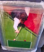Jimmy White Autographed Snooker Baise Photo Display with COA