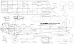 D.H. 60 Moth plan 46 1/2" span for .15-.20 3 channel r/c