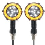2x Motorcycle Round Turn Signal Sequence Indicator Daytime Running Lights DRL