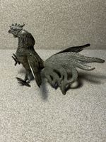 Vintage Rooster Figurine Silver Tone Metal Fighting Cockerel Chicken Ornament