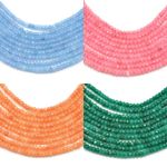 Semi-precious Gemstone Beads Faceted Rondelle Agate Spacers 140 x Size 3mm