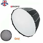 90CM Bowens Quick Installation Deep Parabolic Softbox with Grid For Studio Flash