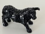 MOSAIC BLACK BULL FIGURINE