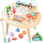 10-in-1 Wooden Activity Table for Toddlers 1-3 Years Montessori Play Table