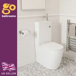 2-in-1 Close Coupled Toilet With Sink On Top Cloakroom Combo Chrome Flush Button