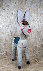 Vintage Spanish Donkey Plush Toy Souvenir 1970s Kitsch Height:  90cm