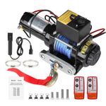 12V 4500LB Electric Winch Twin Fiber Rope Wireless Remote Workshop Trailer ATV