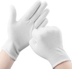 100% COTTON WHITE GLOVES Sizes - S M L & XL Moisturising Eczema Butler Beauty