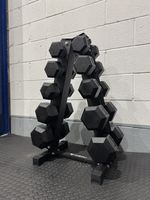 Hex Dumbbell 5-20kg Set With Vertical Rack Stand - Free weights- 5 Pairs Set
