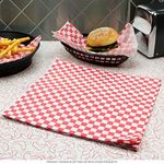 RED Gingham Greaseproof Paper 25 x 20cm Sheets Burger Chips Food Wrap AntiGrease
