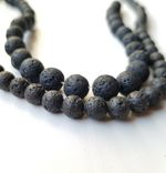 Black Volcanic Lava Beads 4mm 6mm 8mm 10mm 12mm DIY Bracelet Jewellery Making