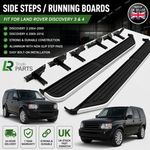 SIDE STEPS FOR LAND ROVER DISCOVERY 3 & 4 NEW SILVER RUNNING BOARDS AND FIXINGS