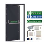 Industrial Fire Exit Door | RAL7016 Grey | Emergency Panic Escape Steel Security