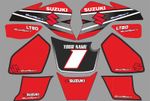 suzuki lt80 quad graphics stickers decals name & number lt 80 mx laminate red