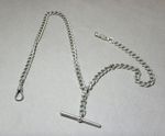 ANTIQUE STERLING SILVER ALBERT FOB POCKET WATCH CHAIN CIRCA 1900s   4142