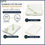 Bamboo Memory Foam Cot Pillow for Kids Juniors and Toddlers with Organic Bamboo