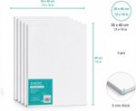 Exerz 30x40cm Canvas Panels 5 Pack Cotton 280GSM Board 3mm A35