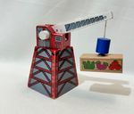 Wooden Crane and Magentic Cargo for Train Tracks Fits Brio & Thomas