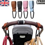 2X Leather Buggy Clips Pram Hooks for Bags Baby Pushchair Clips Stroller Hooks