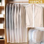 10Pcs Zip Up Hanging Suit Dress Coat Garment Bag Clothes Cover DustProof Storage