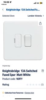 Knightsbridge Screwless 13amp Fused Spur Matt White