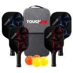 ToughHub Pickleball Paddles Set Fiberglass Lightweight 4 Paddles 4 Balls 2 Bags
