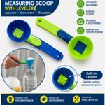 Mess Free Protein Powder Scoop Sliding Funnel Leak Proof Spoon UK.