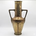 Art Nouveau Arts & Crafts Brass Amphora Vase with Handles Large British Antique