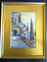 Antique, Italian, Watercolour Landscape Painting, Archway, Signed, 19th Century