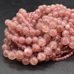 Strawberry Quartz Round Beads 4mm 6mm 8mm 10mm - 14", for Jewellery Making