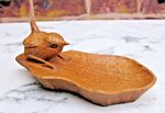 VINTAGE "MOUSEMAN" APPRENTICE BOB "WRENMAN" HUNTER - OAK PIN DISH -WREN ON LEAF