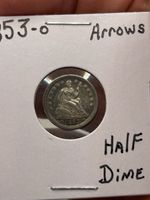 1853-O Arrows Seated Liberty Half Dime Almost Uncirculated AU Coin! Rare Type***