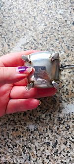 Hukin & Heath Silver Plate Mustard Pot with Blue Glass Liner No 222, 1900-40