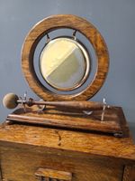 1920's Solid Quartercut Oak Table Top Dinner Gong and Original Striker