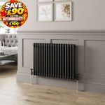 Traditional Colosseum Horizontal Double Bar Column Radiator 600x830mm Black