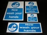 NOW WASH YOUR HANDS sign or sticker food hygiene catering cafe bar hand gel 