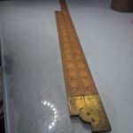 Vintage 90° wooden & brass folding  ruler measure 24 inch made in England