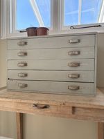 A Vintage Set Of Painted French School Science Drawers 