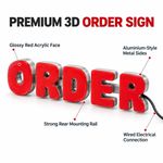 Red LED “ORDER” Shop Sign – Illuminated 3D Metal Letters