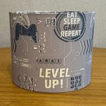 Level Up Gaming grey Eat Sleep Game Repeat Ceiling Drum Light Shade 25cm/10"