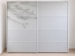 IKEA PAX Sliding Door Wardrobe – 200x201 cm – Rare Patterned Frosted Glass Doors
