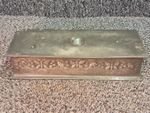 Antique Art Nouveau Pewter Glove Box with Cabochon Inset Lid