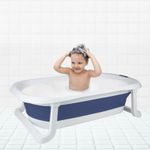 Foldable Baby Bath Tub with Bathtub Cushion Collapsible Bath Support Baby Tub UK