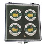 2003 Masters At Augusta Set Of 4 Enamel Golf Markers In Original Case