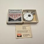 HEUER TRACKSTAR STOPWATCH MANUAL STAINLESS STEEL VINTAGE SWISS WITH ORIGINAL BOX