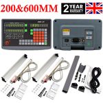 2 Axis DRO Digital Readout 8" & 24" Linear Scales 5um for Bridgeport Mill Lathe