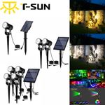T-SUN Solar Powered LED Spot Lights Wall Light Garden Outdoor Spot Light Lamp UK