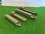 4x N Gauge 40ft/53ft Canal/Narrow Leisure and cargo Boat Model Railway Scenery
