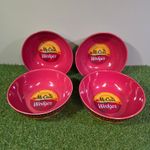 4 x McCain Wedges 2013 Caribbean Mexican Pattern Sharing Bowl Red  Chips Dips