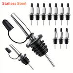 1/2/4/12 pcs Stainless Steel Oil Bottle Pourer Wine Olive Oil Dispenser Spout UK